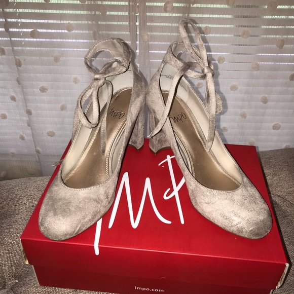 Impo Shoes - Impo Taupe ankle tie up pump- size 7.5